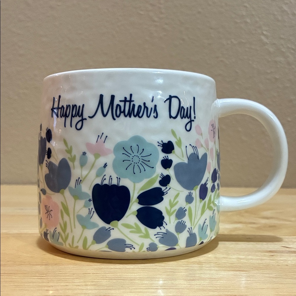 Threshold white with Blue Floral “Happy Mother's Day!” Textured Ceramic Mug